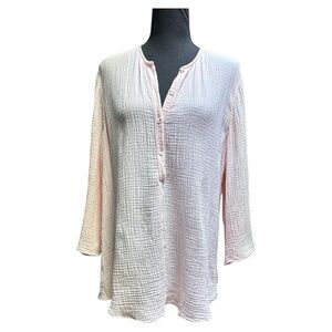 Pure Jill light Pink Gauzy  Pink Shirt Size Medium